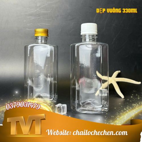 Chai Dẹp Vuông 330ml