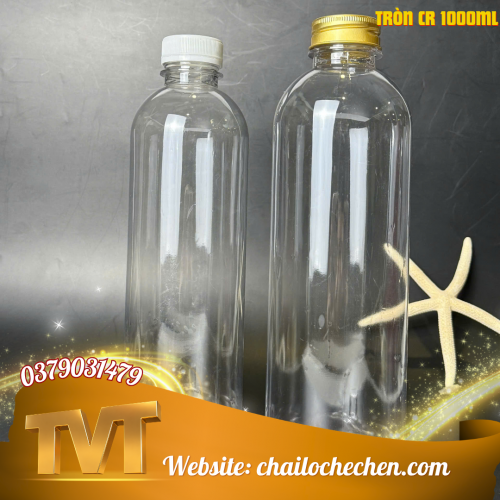 Chai Tròn Cổ rộng 1000ml