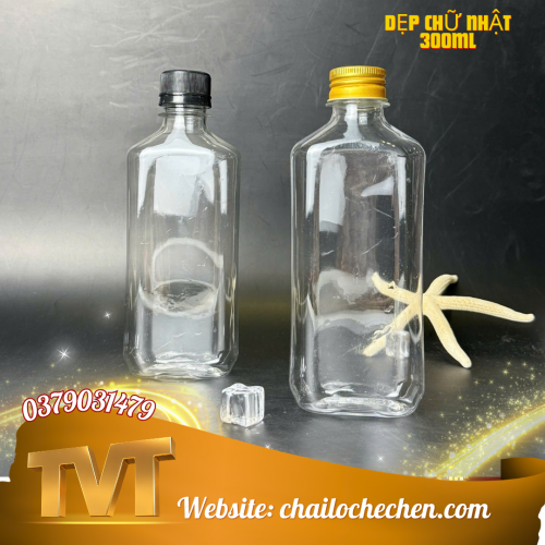 Chai Dẹp Chữ Nhật 300ml