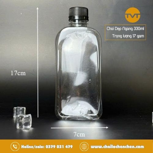 Chai Dẹp Ngang 330ml 